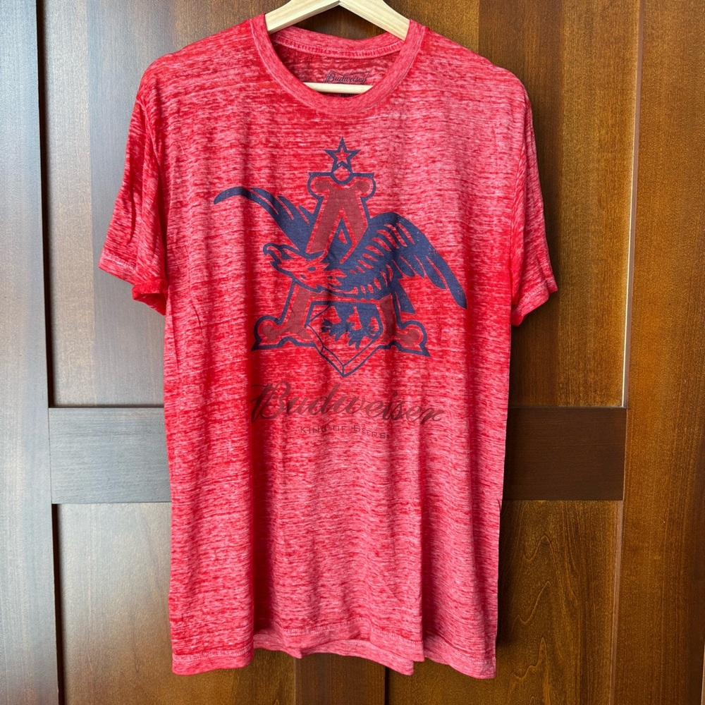 Budweiser Red Graphic T-shirt Size Medium